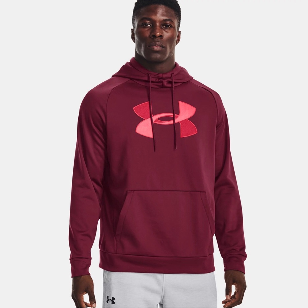 Under Armour Men’s Armour Fleece Big Logo Hoodie - Maroon Red 1373401 Sz X-Large